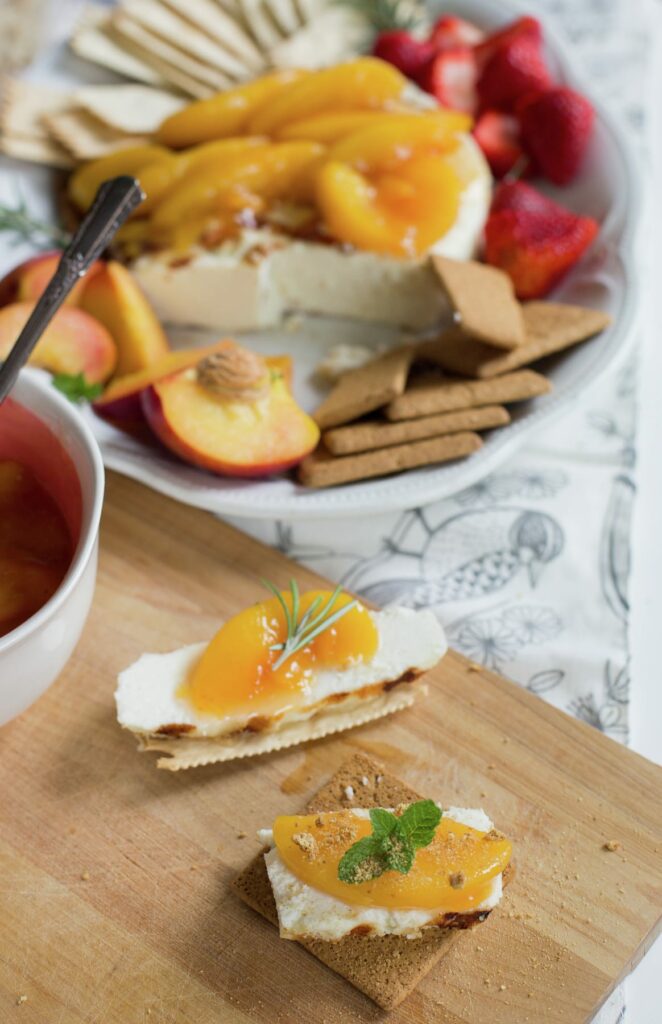 Grilled Queso Fresco with Peach Sauce