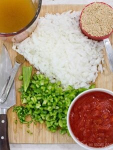 Ingredients for Mexican Brown Rice.