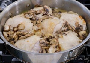 Mushrooms and chicken.