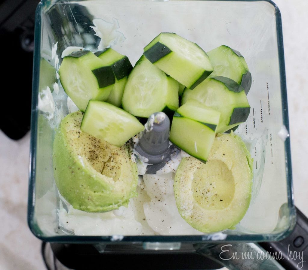 cucumber, avocado sauce