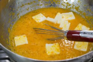 Making the orange curd