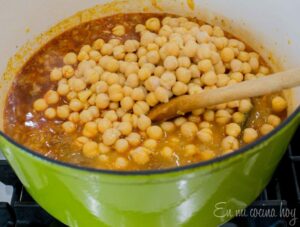 Chickpeas on a pot