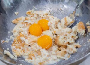 egg yolks with bread