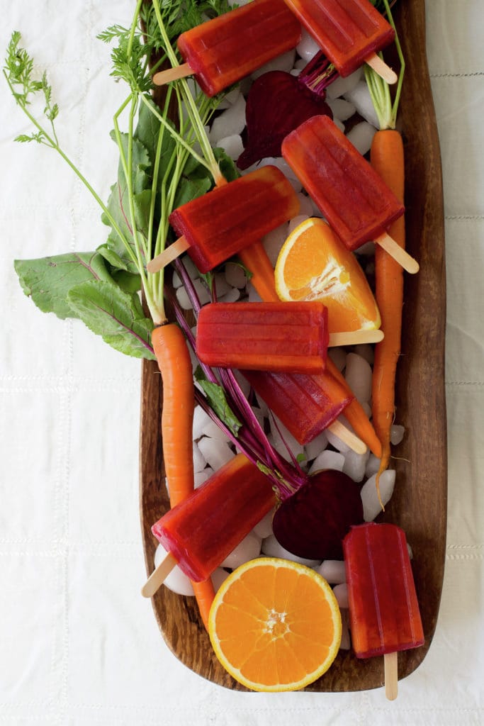 Vampiro Paletas: Beet, Carrot and Orange juice