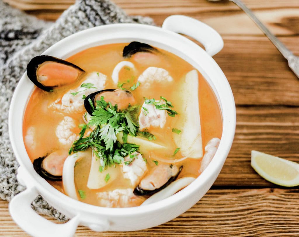 Chilean Seafood Soup Caldillo de Mariscos