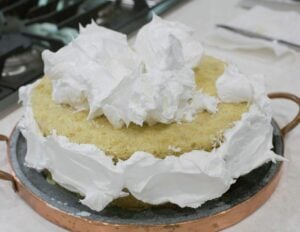 Cake cover with meringue