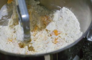 Egg yolks on dried ingredients