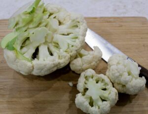 Cauliflower cut in pieces
