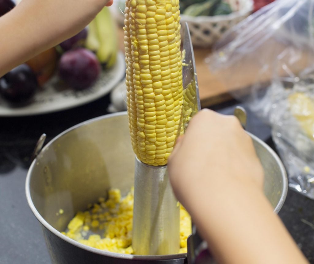 Cutting the corn