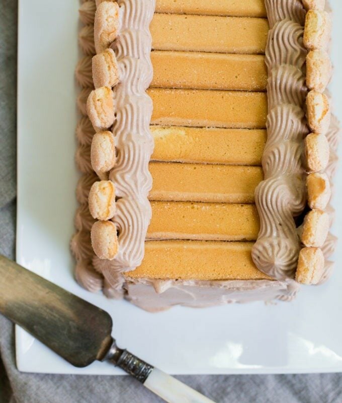 Chocolate Ladyfingers Icebox Cake