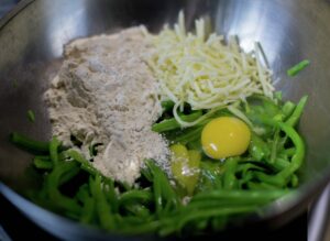 Ingredients for green beans fritters