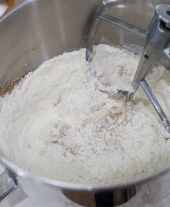 Flour added to the batter