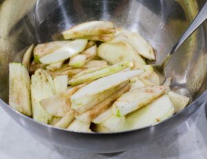 Chopped apples for kuchen