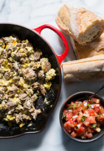 Scrambled egg with ground beef