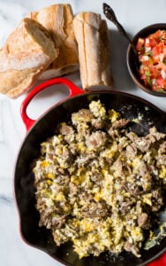 Scrambled egg with ground beef