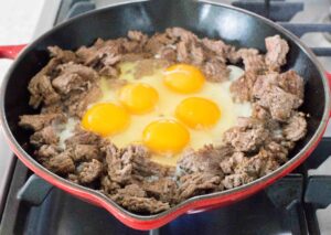 eggs added to the ground beef