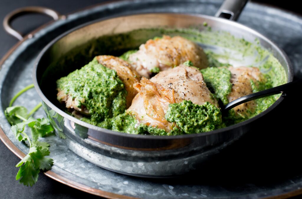 Cilantro Garlic Sauce with Chicken 