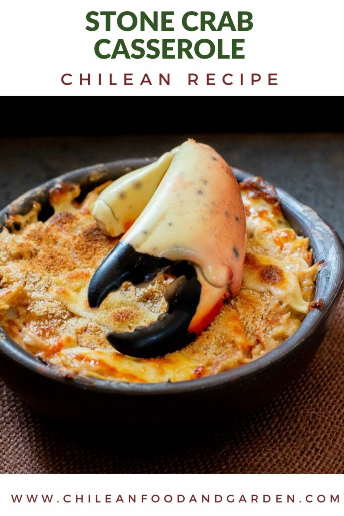 Stone crab chilean casserole
Pastel de Jaiba
Chupe de Jaiba