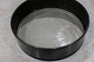 Buttered springform pan