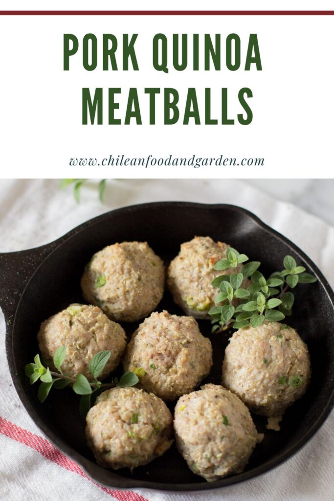 Pin for Pork Quinoa Meatballs.