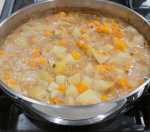 Potatoes and pumpkin cooked in milk