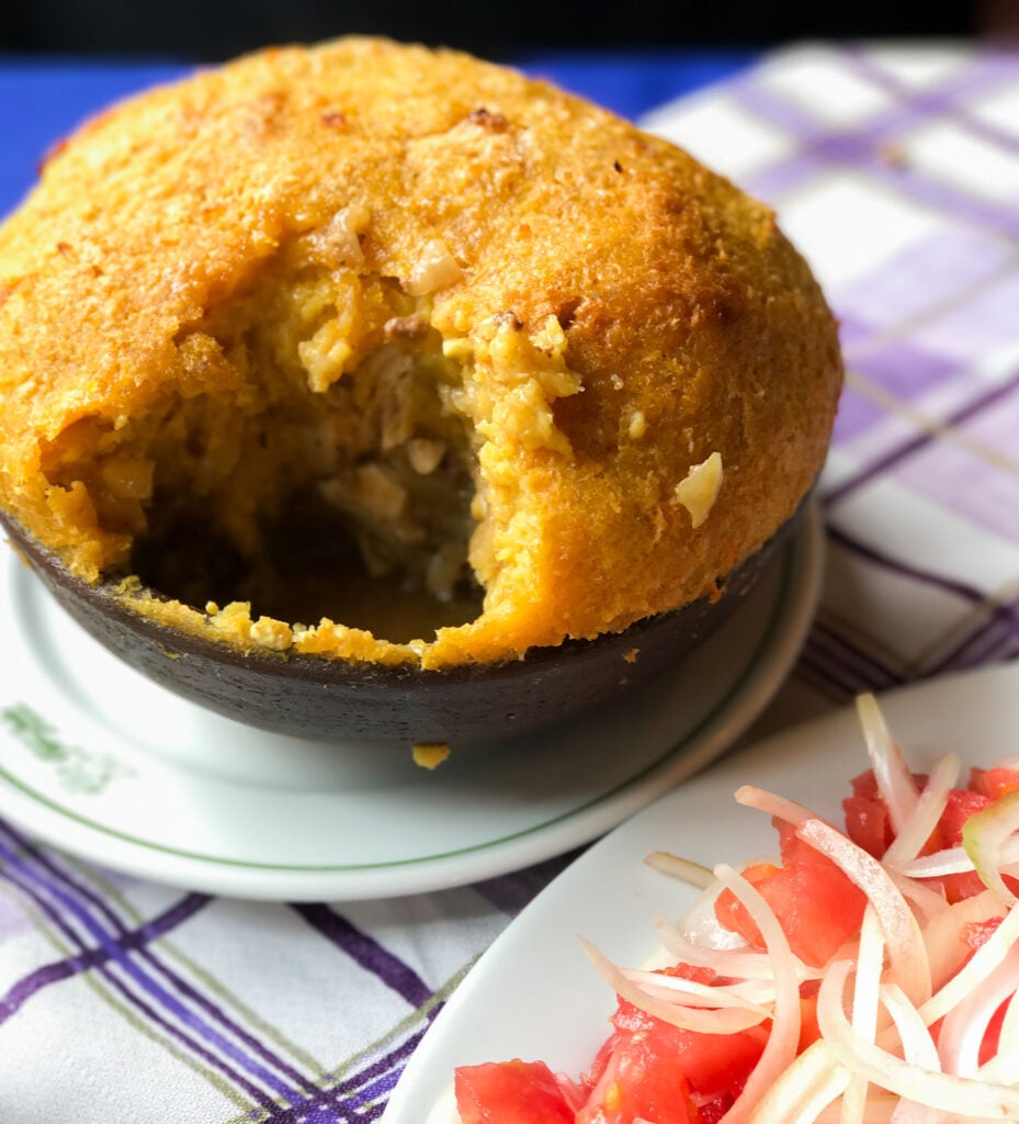 Pastel de Choclo with Ensalada Chilena.