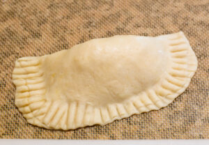 Empanada closed with fork crimp.