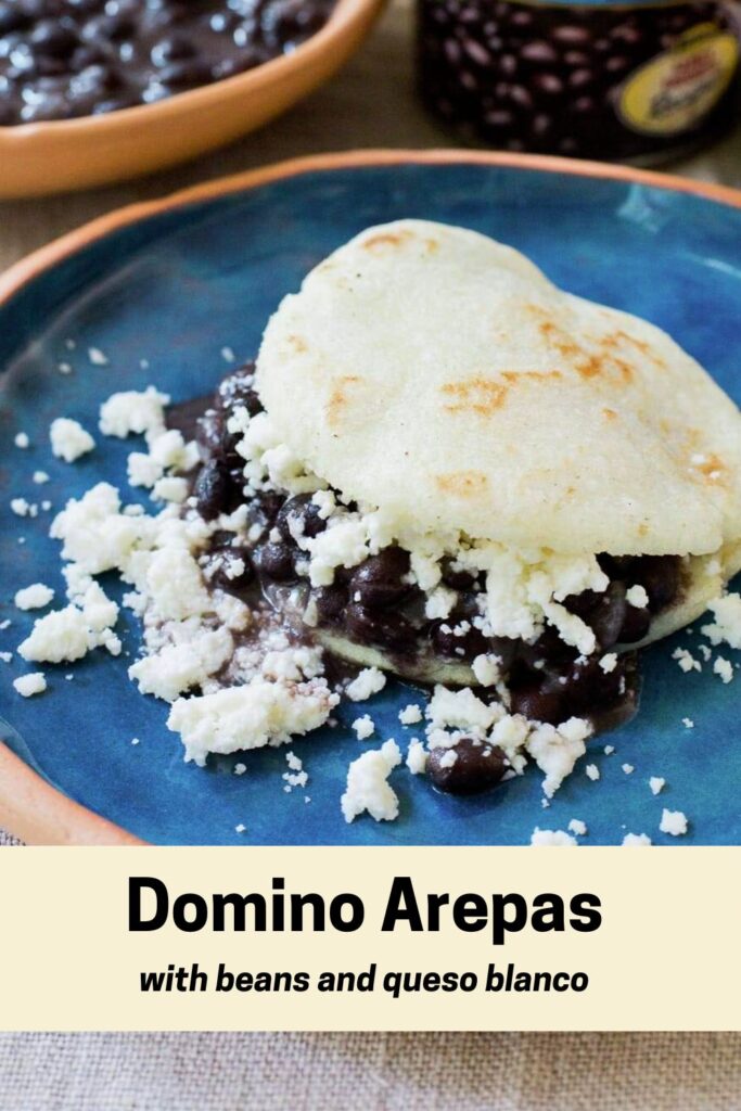 Domino Arepas with Black Beans - Pilar's Chilean Food & Garden