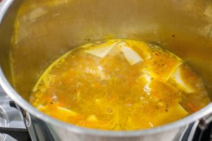 Pantruca soup on a pot