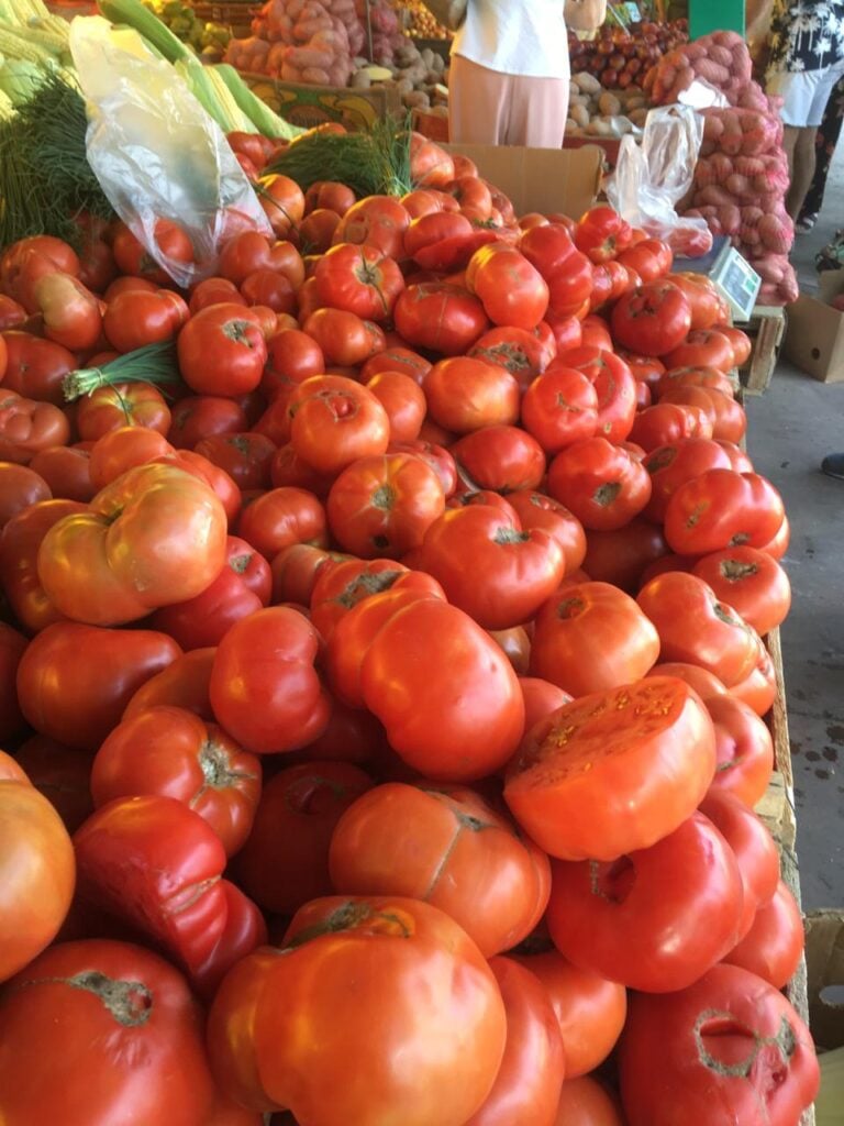 Tomatoes at the market.