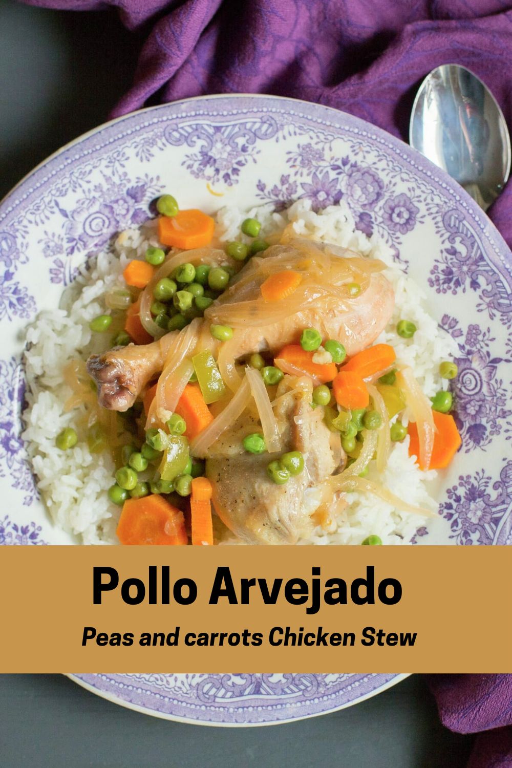 Pollo Arvejado Peas and carrots Chicken Stew Pin